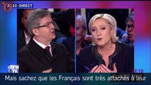 Laïcité :  Jean-Luc Mélenchon s’oppose violemment à Marine Le Pen