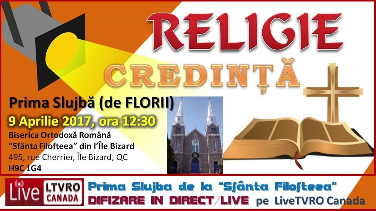 NEWS | Prima Slujbă la Biserica Ortodoxă Română “Sfânta Filofteea” din Montreal (Île-Bizard) in 9 aprilie 2017