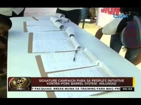 24 Oras: Signature campaign para sa peoples initiative kontra-pork barrel system, inilunsad na