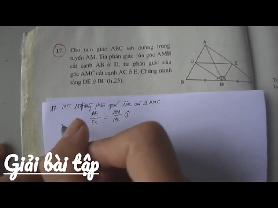 giải bài tập hình học 8 - bài 17 chương tam giác đồng dạng - online coures