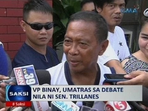 Saksi: VP Binay, umatras sa hamong debate kay Sen. Trillanes