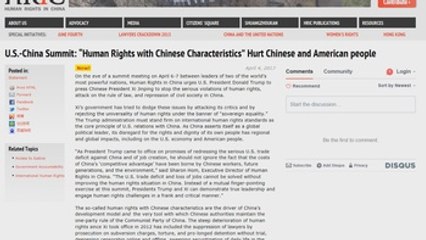 Piden a Trump que sea firme en la defensa de los derechos humanos frente a Xi