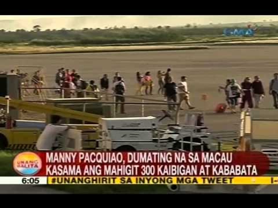 UB: Pacquiao, dumating na sa Macau kasama ang mga kaibigan at kababata