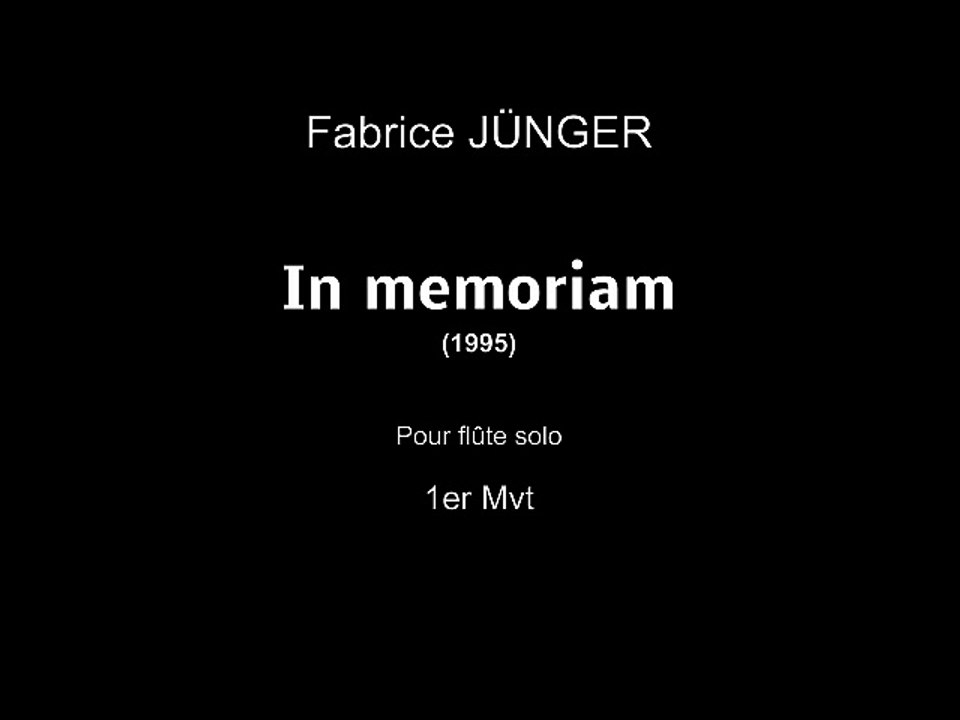 fabrice JÜNGER In memoriam