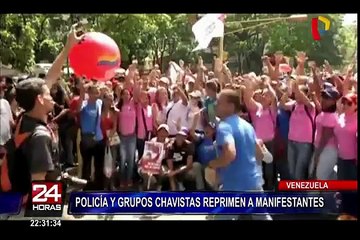 Policía y grupos chavistas reprimen a manifestantes en Venezuela