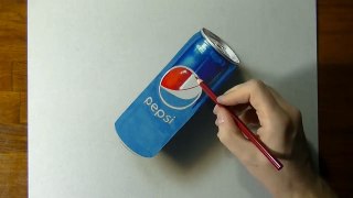 Drawing of a Pepsi can - How to draw 3D Art-WqBV-kifXHo