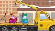 Colorful Fire Truck and The Police Car - Service Vehicles. Little Cars & Trucks Cartoon for kids