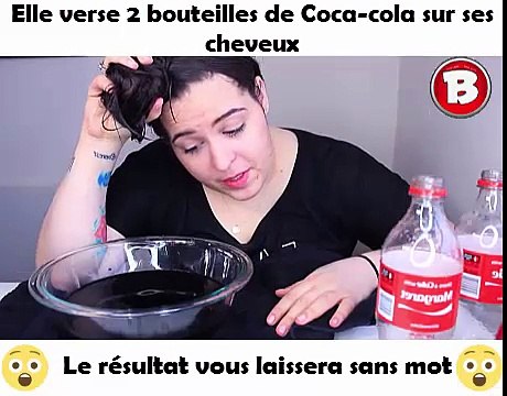 Elle verse 2 bouteilles de Coca-cola sur ses cheveux. Le résultat vous laissera sans mot