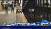 Sauter sur les rails pour sauver un homme dans le métro de New York