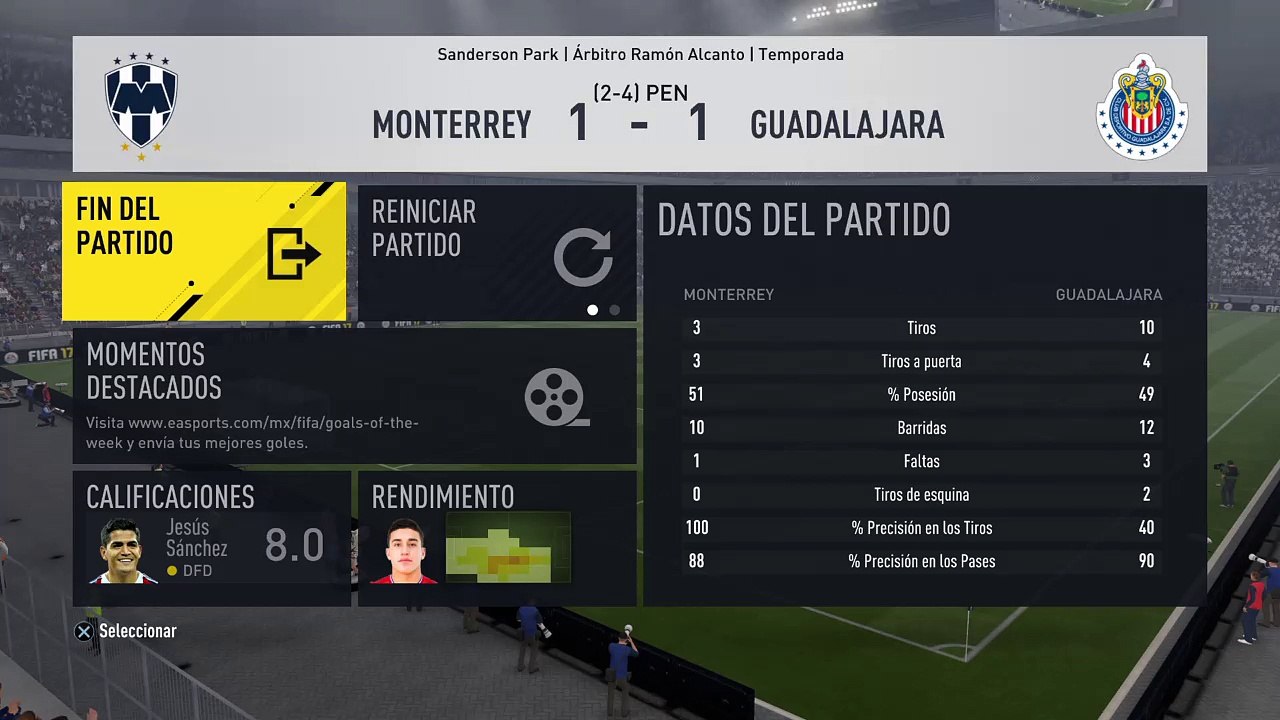 FIFA 17 ||Rayados vs. Chivas ||Simulación Semifinal Copa MX ||