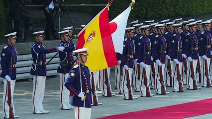 Los reyes de España recibidos por la pareja imperial japonesa