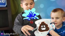 TOILET Trouble Game Play   Real Spray! Funny POO Play-Doh TOYS HobbyKidsTV-hIAHSI2