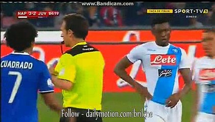Miralem Pjanic gets Yellow Card for a heavy challenge - Napoli vs Juventus 05.04.2017