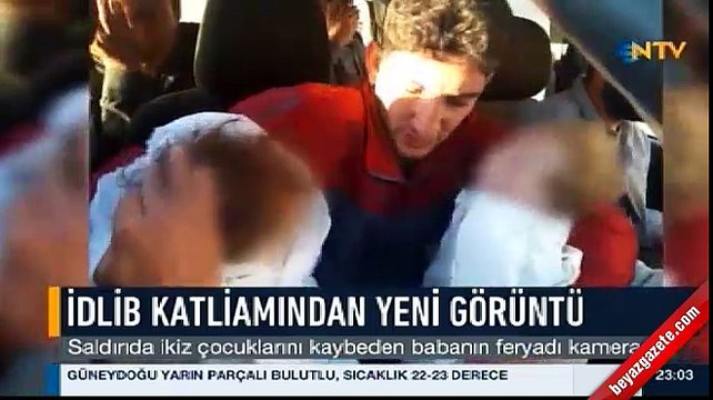 İdlib'te ikiz çocuklarını kaybeden babanın feryadı kamerada