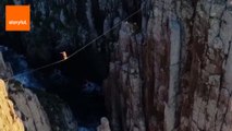 Daredevil Highlines Between Tasmanian Cliffs