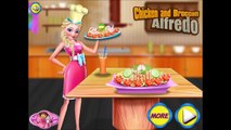 Disneys Princess Frozen Elsa - Cooking Chicken and Broccoli Alfredo - Disney Kids Games for Children