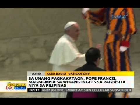 Sa unang pagkakataon, Pope Francis, magmi-misa sa wikang Ingles sa pagbisita niya sa Pilipinas