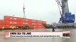 Module transporters successfully stationed under salvaged Sewol-ho ferry