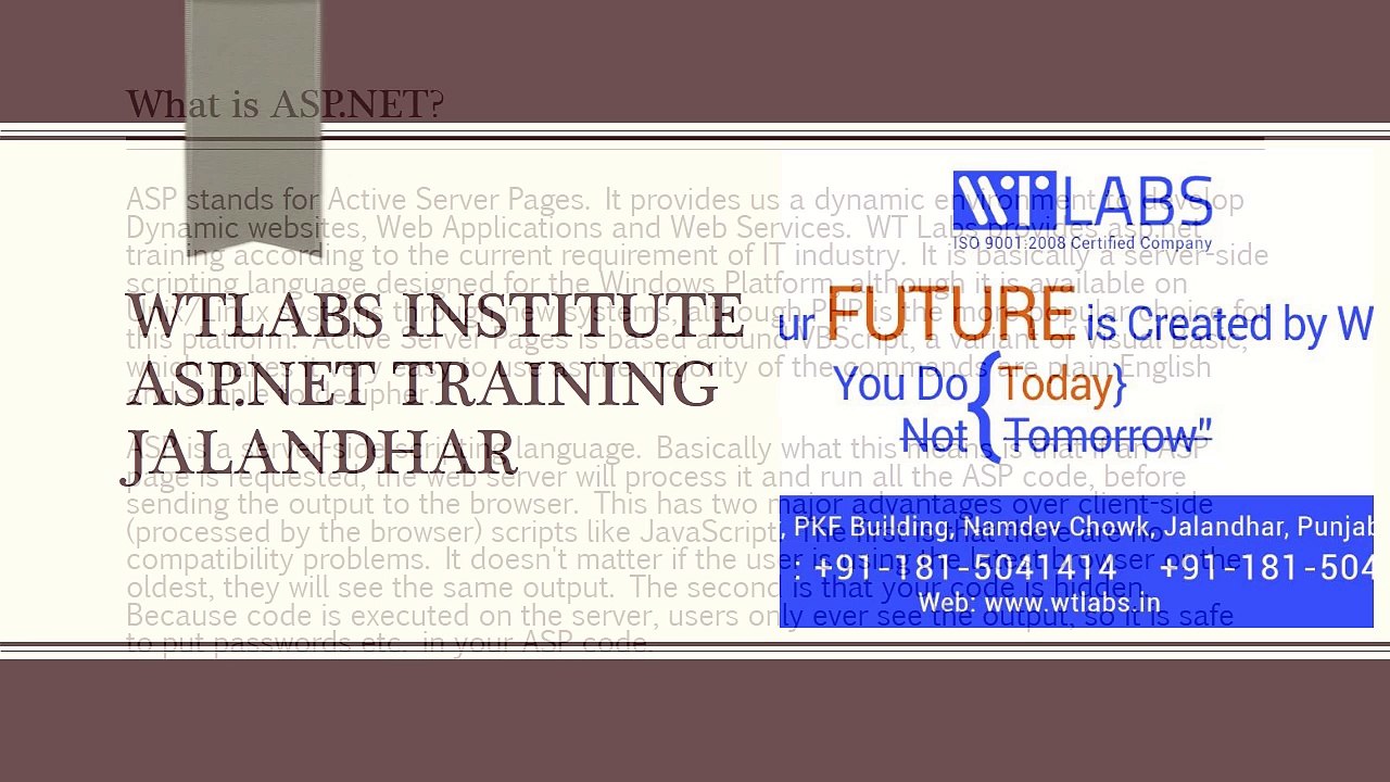 ASP.Net Training in Jalandhar - WTLabs Institute