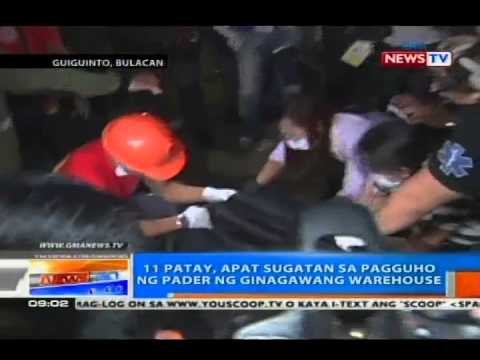 NTG: 11 patay, 4 sugatan sa pagguho ng pader ng ginagawang warehouse sa Guiguinto, Bulacan