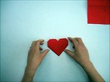 How to fold an origami heart - paper - simple - craft - paper work - hand work - folding instruction-v_