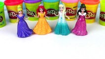 DIY Play Doh Glitter Disney Princess Dresses Magiclip Modeling Clay for Kids Elsa, Ariel-BZ