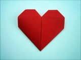 How to fold an origami heart - paper - simple - craft - paper work - hand work - folding instruction-v