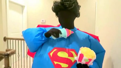 Superhero Superstars! Sumo Fat Superman SPIES on Kat Karmashian! - Spiderman vs Joker-v9