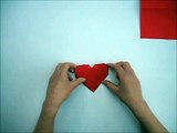 How to fold an origami heart - paper - simple - craft - paper work - hand work - folding instruction-v_