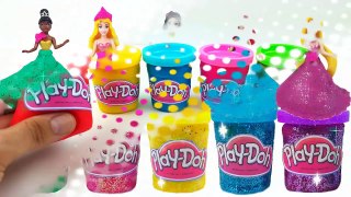DIY How to Make Play Doh Tubs Modelling Clay Glitter Disney Princess Dresses Magiclip Modeling Clay-D_xM