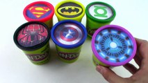 Learn Colors Play Doh Cups Modelling Clay Toys MARVEL AVENGERS, IRON MAN, CAPTAIN AMERICA, SPIDERMAN-Q75U