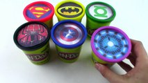 Learn Colors Play Doh Cups Modelling Clay Toys MARVEL AVENGERS, IRON MAN, CAPTAIN AMERICA, SPIDERMAN-Q75U7