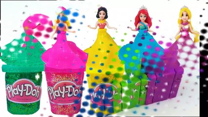 DIY How to Make Play Doh Tubs Modelling Clay Glitter Disney Princess Dresses Magiclip Modeling Clay-D_xMB