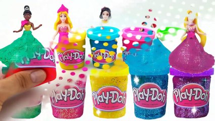 DIY How to Make Play Doh Tubs Modelling Clay Glitter Disney Princess Dresses Magiclip Modeling Clay-D_xMBjW