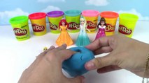 DIY Play Doh Glitter Disney Princess Dresses Magiclip Modeling Clay for Kids Elsa, Ariel-BZ11w