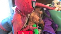 Spiderman vs Joker vs Frozen Elsa - Spiderman Puppet! - Pink Spidergirl, Poison Ivy - Fun Superhero-EjflG