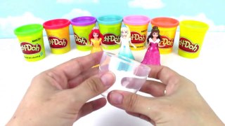 DIY Play Doh Glitter Disney Princess Dresses Magiclip Modeling Clay for Kids Elsa, Ariel-BZ11we