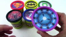 Learn Colors Play Doh Cups Modelling Clay Toys MARVEL AVENGERS, IRON MAN, CAPTAIN AMERICA, SPIDERMAN-Q