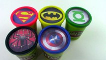 Learn Colors Play Doh Cups Modelling Clay Toys MARVEL AVENGERS, IRON MAN, CAPTAIN AMERICA, SPIDERMAN-Q75