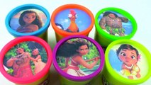 Learn Colors Modeling Clay DISNEY MOANA learn Colors Play Doh Cans Surprise Toys Modelling Clay-15