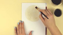 Art Challenge - Painting With Coffee ☕ _ Painting The Moon _ How To Paint The Moon With Coffee-_38bvR6