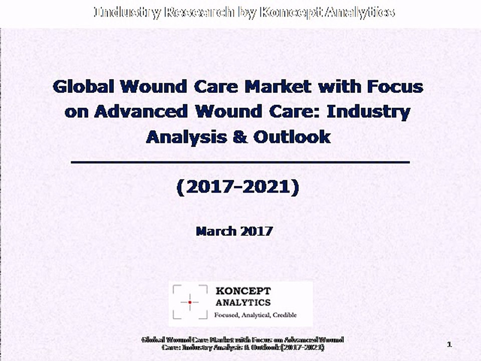 Global Wound Care Market with Focus on Advanced Wound Care: Industry Analysis & Outlook (2017-2021)
