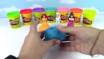 DIY Play Doh Glitter Disney Princess Dresses Magiclip Modeling Clay for Kids Elsa, Ariel-BZ11we8g