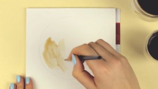 Art Challenge - Painting With Coffee ☕ _ Painting The Moon _ How To Paint The Moon With Coffee-_38bvR6f