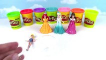 DIY Play Doh Glitter Disney Princess Dresses Magiclip Modeling Clay for Kids Elsa, Ariel-BZ1