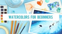 Watercolor For Beginners _ Supplies & Watercolor Techniques for Beginners & Painting the Ocean-Wg