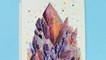Painting with Watercolors & Q&A _ Crystal Cluster Painting With Watercolors _ Painting with mako-JDFY2