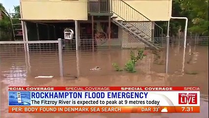 Sunrise TV crew find 'crocodile' in Rockhampton floods _2017