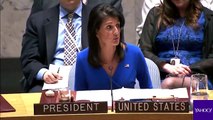 Nikki Haley shows pictures of children kil=led in Syrian chemical attack