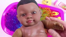 Baby Doll Orbeez Bath Time Nursery Rhymes Finger Song DIY How To Make Colors Slime Heel-h1FqsWYG